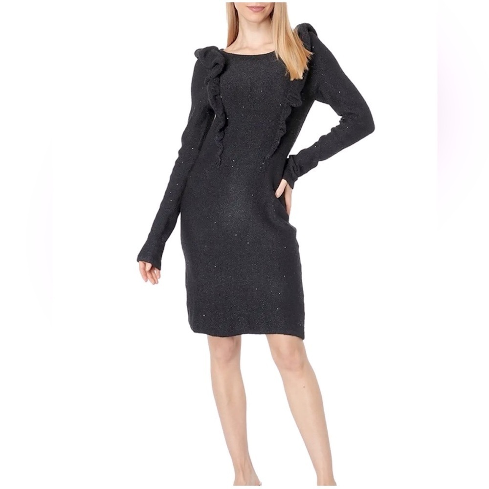 NWT! Lilly Pulitzer Ruth Sequin Black Sweater Dress Size Medium